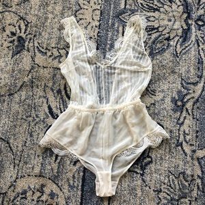 NWOT White Lacey Lingerie Romper